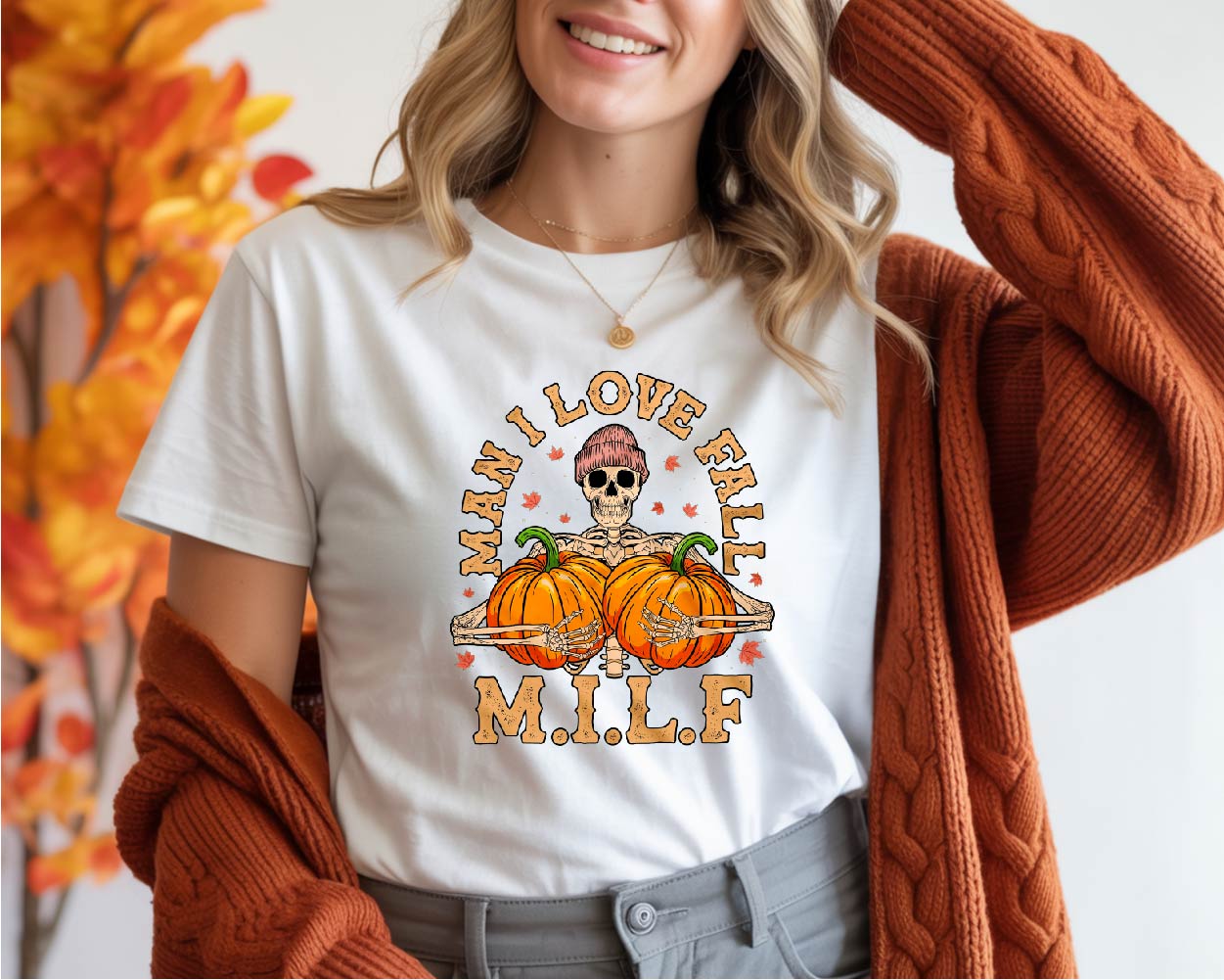 Man I love fall PNG, Funny Skeleton Autumn Sublimation Shirt Design Digital Download