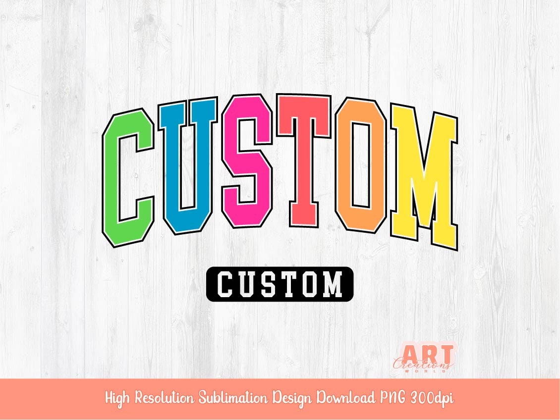 Custom Varsity Text PNG, Personalized Distressed Mascot Sport Team Name Design (Digital Download)