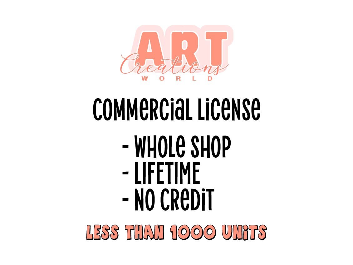 Commercial License: Lifetime Use for Physical Items (Up to 1000 Units)