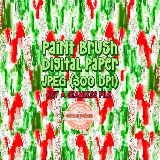 Christmas Messy Paint Digital Paper, Green Red brush Stroke Background, Trendy Christmas Sublimation Texture, Preppy Abstract Painting JPG