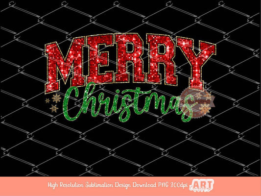 Merry Christmas Varsity PNG Red Green Disco Sequin Glitter Christmas shirt design Retro trendy PNG for Sublimation and DTF Digital download