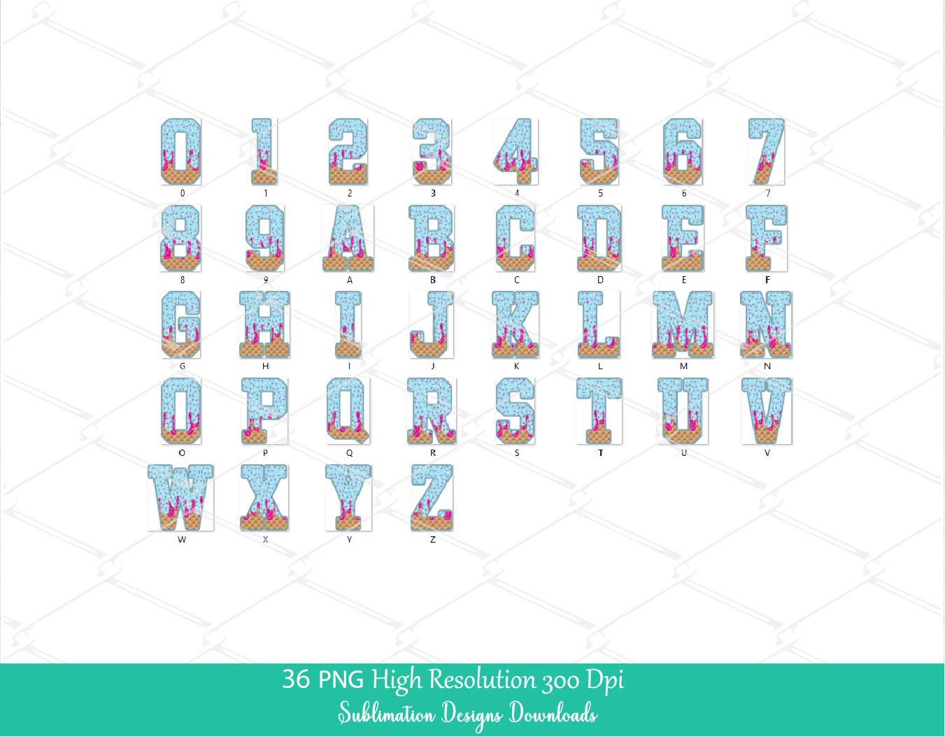 Sprinkle Drip Alphabet PNG Clipart, Pink , Blue Drippy Ice cream Cone Waffle Trendy Sport Alpha Png, Letters & Number 0-9