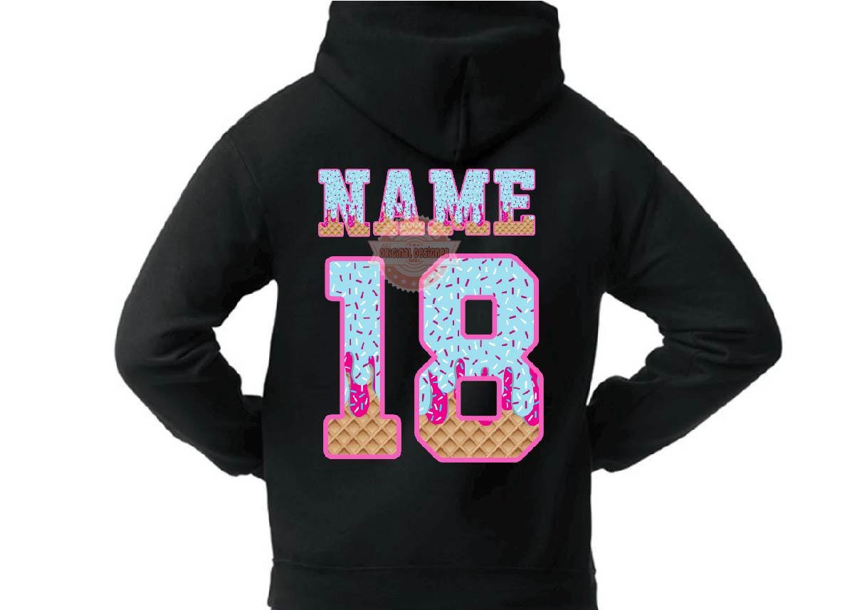 Sprinkle Drip Varsity Alphabet PNG, Drippy Pink & Blue Ice-Cream Sport letters, numbers 0-9 Clipart, Waffle Cone Alpha Set Digital Download