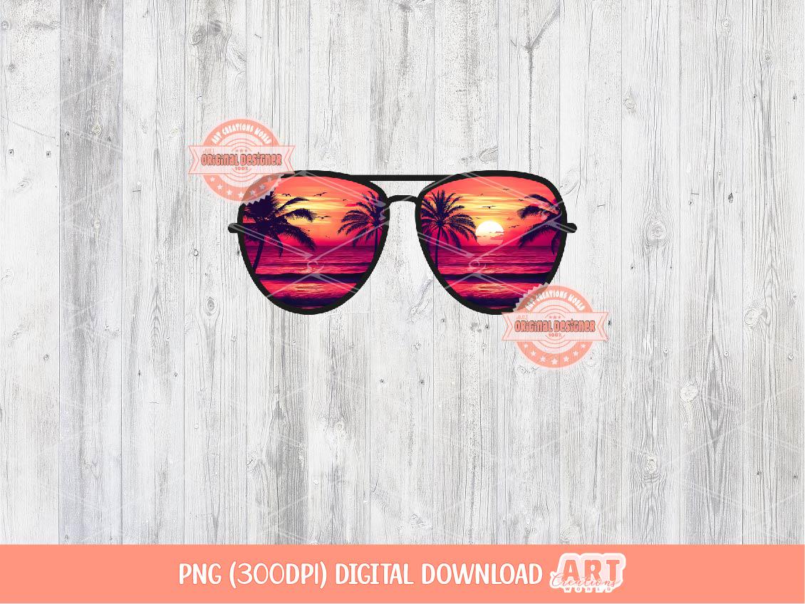 Beach Sunglasses PNG Bundle, Summer Glasses Vacation Clipart
