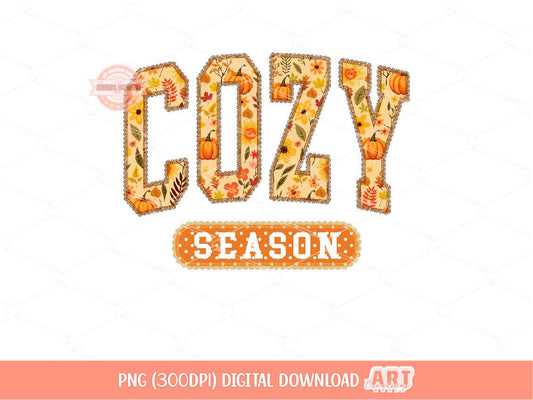 Cozy Season Lace PNG, Trendy lacy Preppy floral Autumn Fall Vibes Png Sublimation, dtf girly Thanksgiving shirt Design Digital download