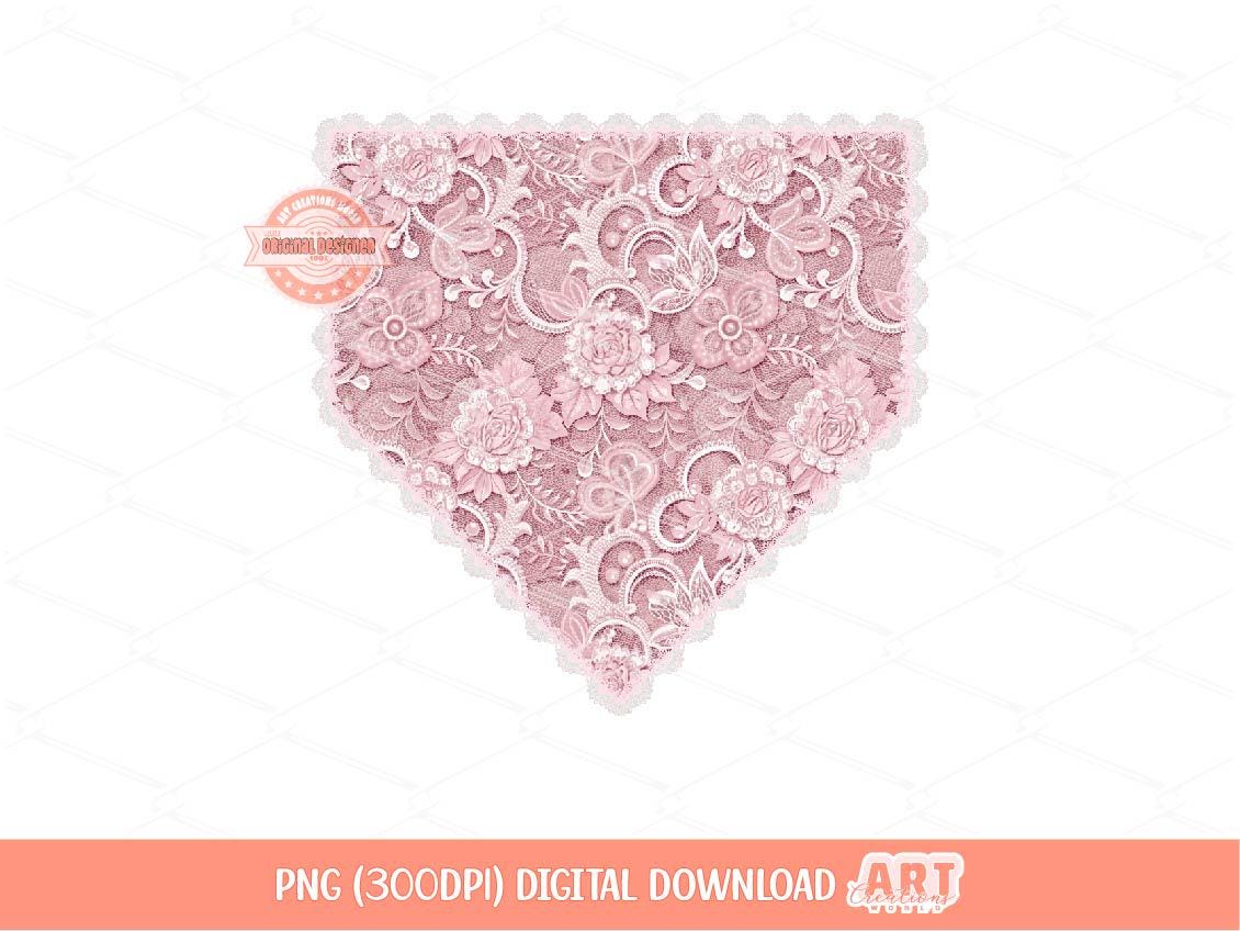 Light Pink Lace Home Plate PNG, Lacy Crochet Baseball Game Day Clipart Png Sublimation dtf Girly Shirt Design Digital Download
