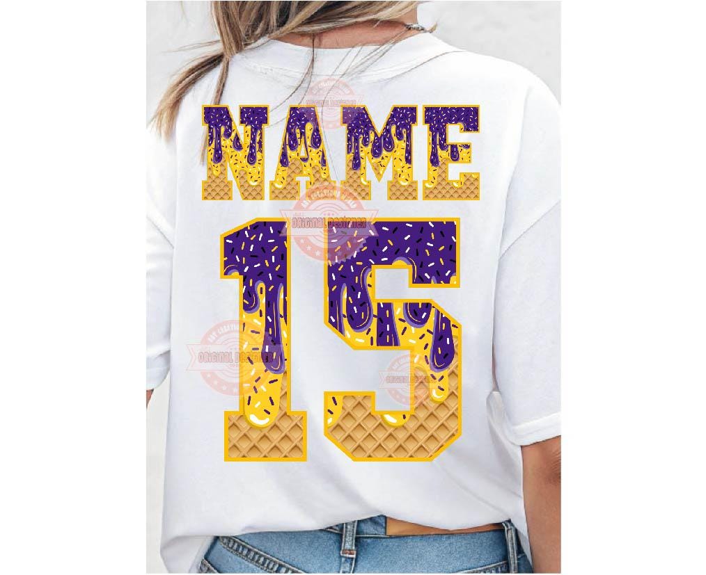 Purple Gold Drip Alphabet PNG, Trendy Drippy Sprinkle Ice Cream Sports Letters & Numbers Clipart Waffle Football Alpha Png Digital Download