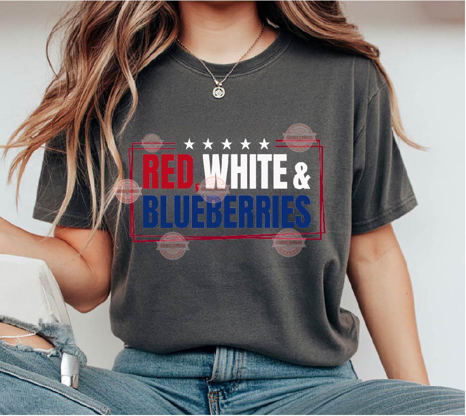 Red White and Blueberries SVG PNG, US Freedom Shirt Design Digital Download