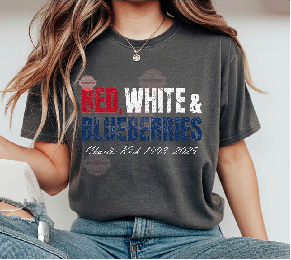Red White and Blueberries SVG PNG, Charlie Memorial Freedom Shirt Design Digital Download
