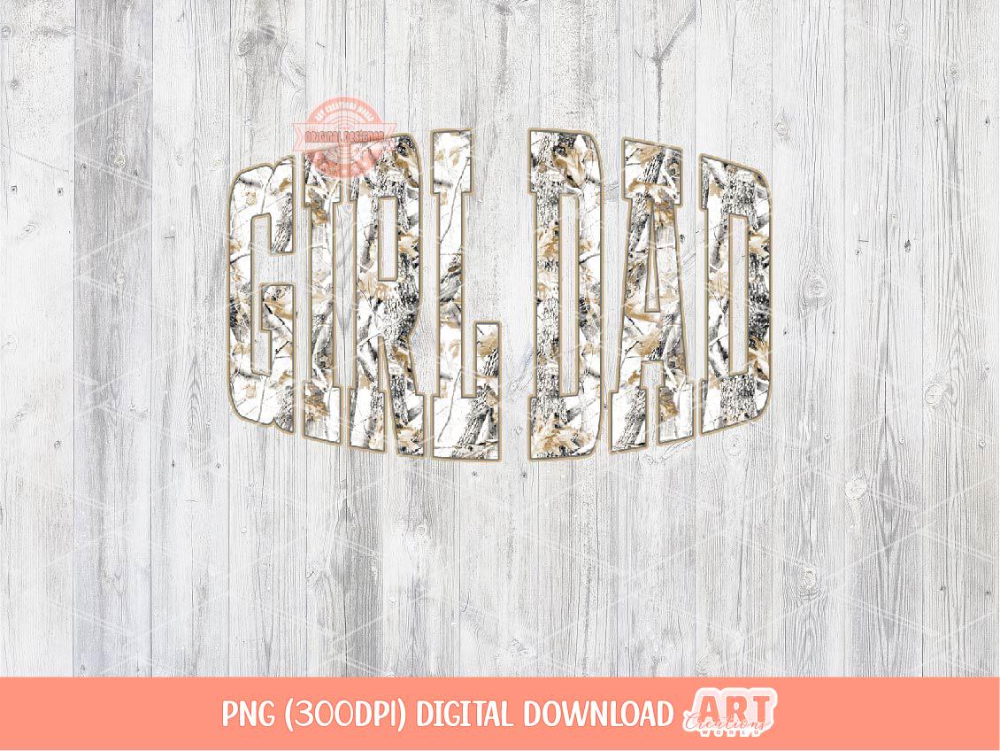 Girl Dad Gray Forest Camo PNG, Realistic Camouflage Tree Sublimation Shirt Design (Digital Download)