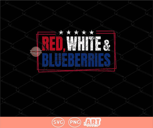 Red White and Blueberries SVG PNG, US Freedom Shirt Design Digital Download
