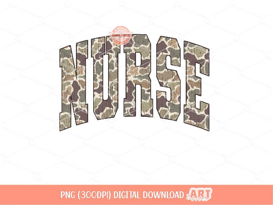 Nurse Grunge Camo PNG: Distressed Sublimation Nursing Shirt Design (Digital Download)
