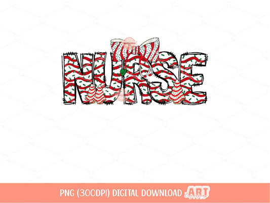 Nurse Christmas Tree Cake PNG, Coquette Stethoscope bow Sublimation Nurse Shirt Design Digital Download