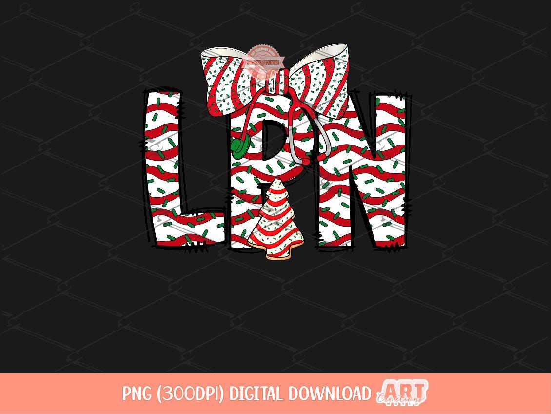 LPN Christmas Tree Cake PNG, Coquette Stethoscope bow Sublimation Healthcare Shirt Design Digital Download