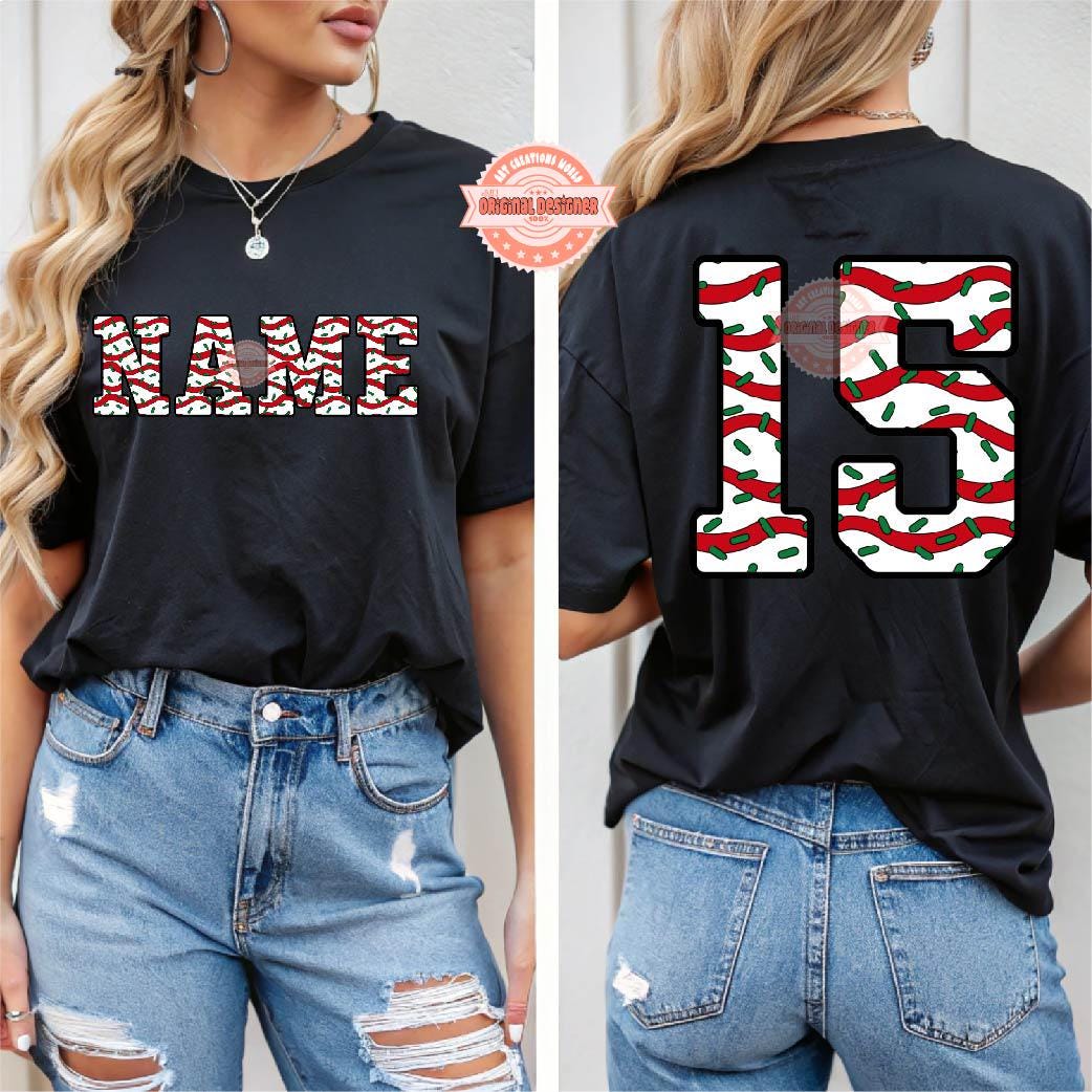 Christmas Varsity Alphabet PNG, Tree Cake Letters & Numbers Clipart (Digital Download)