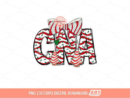 CNA Christmas Tree Cake PNG, Coquette Stethoscope bow Sublimation Healthcare Shirt Design Digital Download