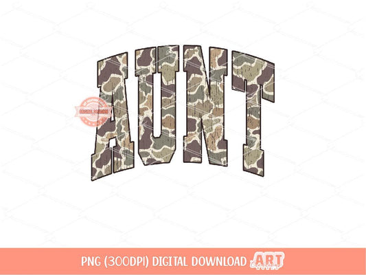 Aunt Grunge Camo PNG, Country Auntie Sublimation Shirt Design (Digital Download)
