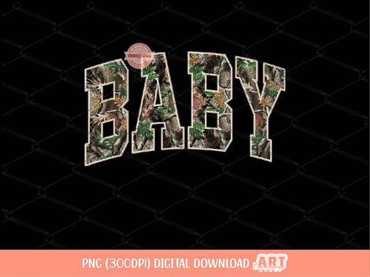 Baby Forest Camo PNG, Realistic Camouflage Tree Sublimation Baby Shirt Design (Digital Download)