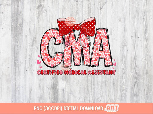 CMA Valentine PNG, Coquette Stethoscope bow Sublimation Healthcare Love Shirt Design Digital Download
