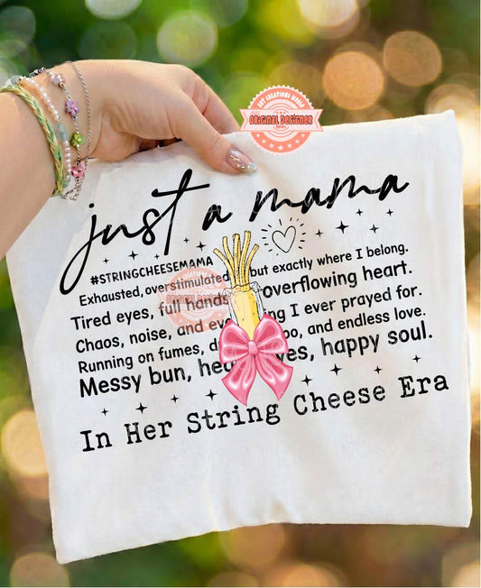 String Cheese Mama PNG, Funny Mom Life Shirt Design (Digital Download)