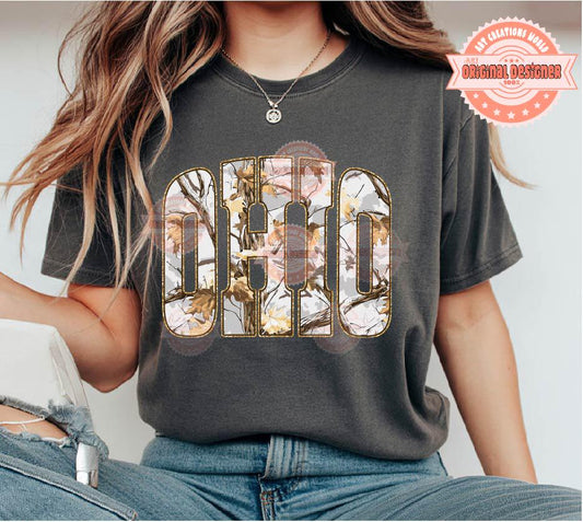 Ohio Gray Gold Camo PNG, Trendy Ohio Sublimation Shirt Design (Digital Download)