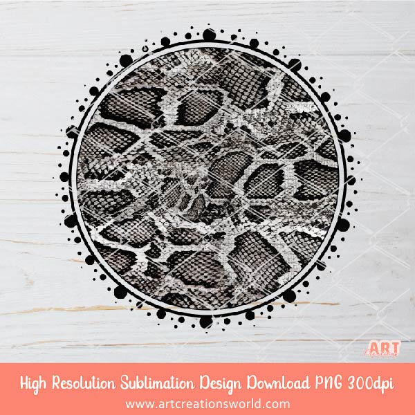 Snake Skin Circle Background PNG Sublimation Design - 2 SnakeSkin Backgrounds