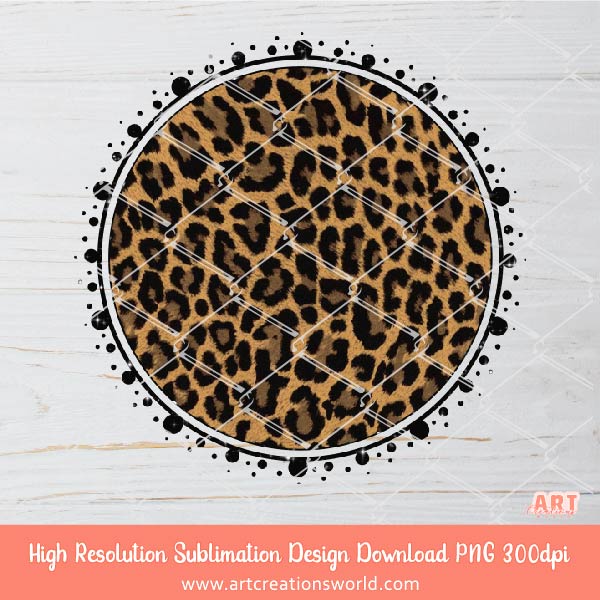 Leopard Circle Background PNG Sublimation Design - 2 Leopard print Backgrounds
