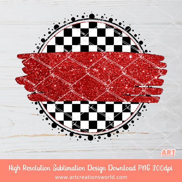 Checkered Circle Background PNG Sublimation Design - 2 Checkered Backgrounds