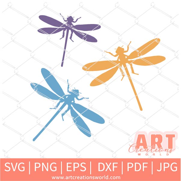 Dragonfly SVG - Dragonfly Silhouette vector clipart - Dragonfly PNG - Art Creations World
