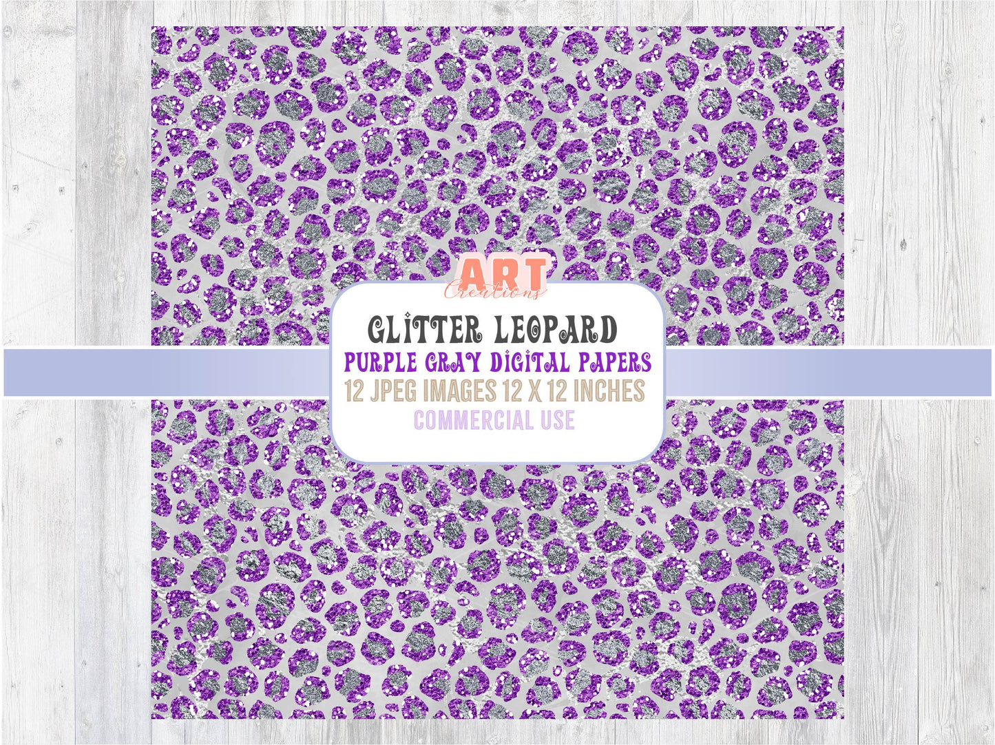 Purple Gray glitter leopard digital paper Pack | Fashion texture backgrounds | Scrapbooking Paper | Glitter leopard lavender | cheetah Print