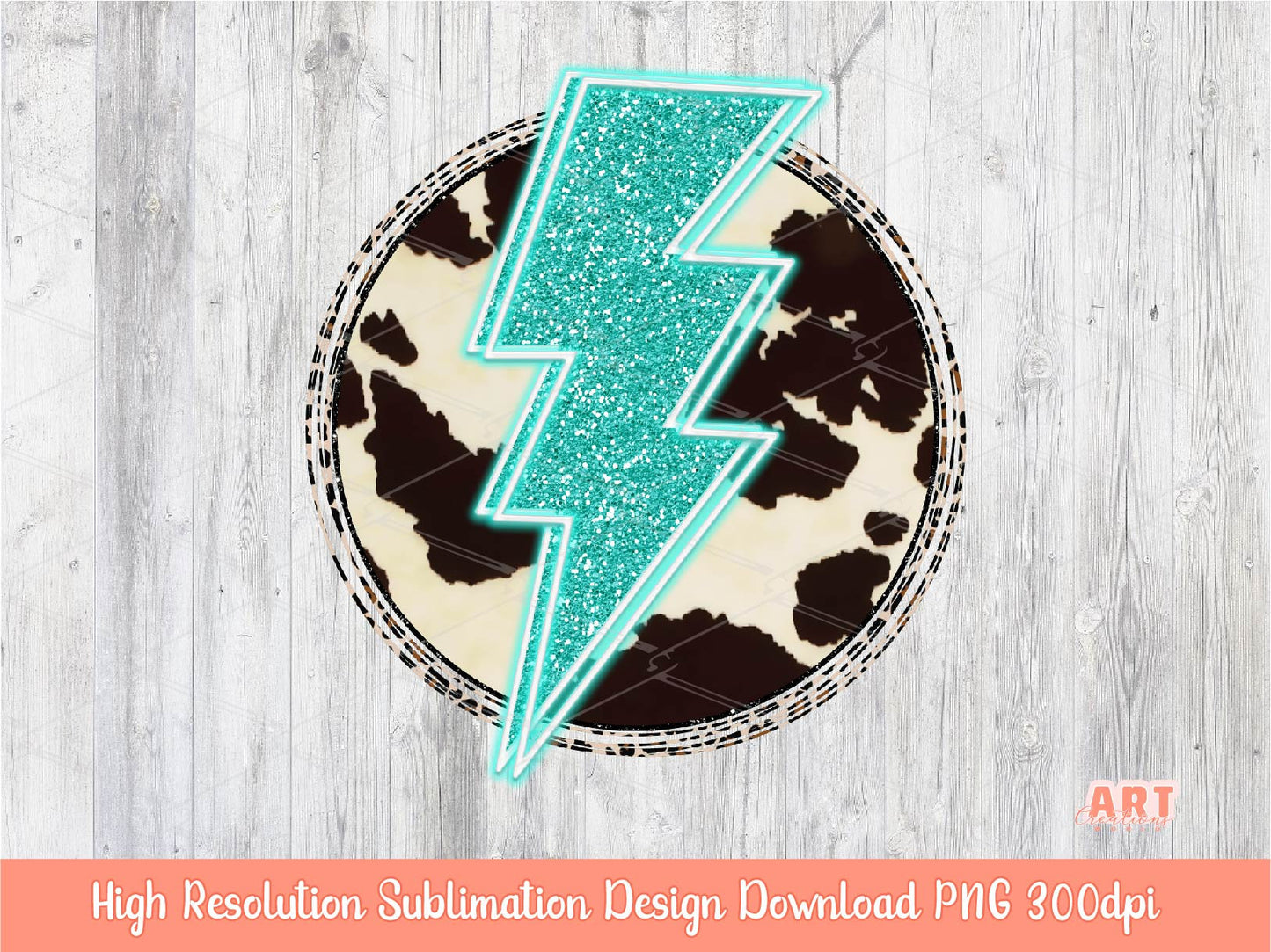 Western Cowhide Leopard Glitter Turquoise Background Sublimation PNG Bundle | Neon Turquoise Lightning Bolt Background | Cowboy Cowgirl PNG