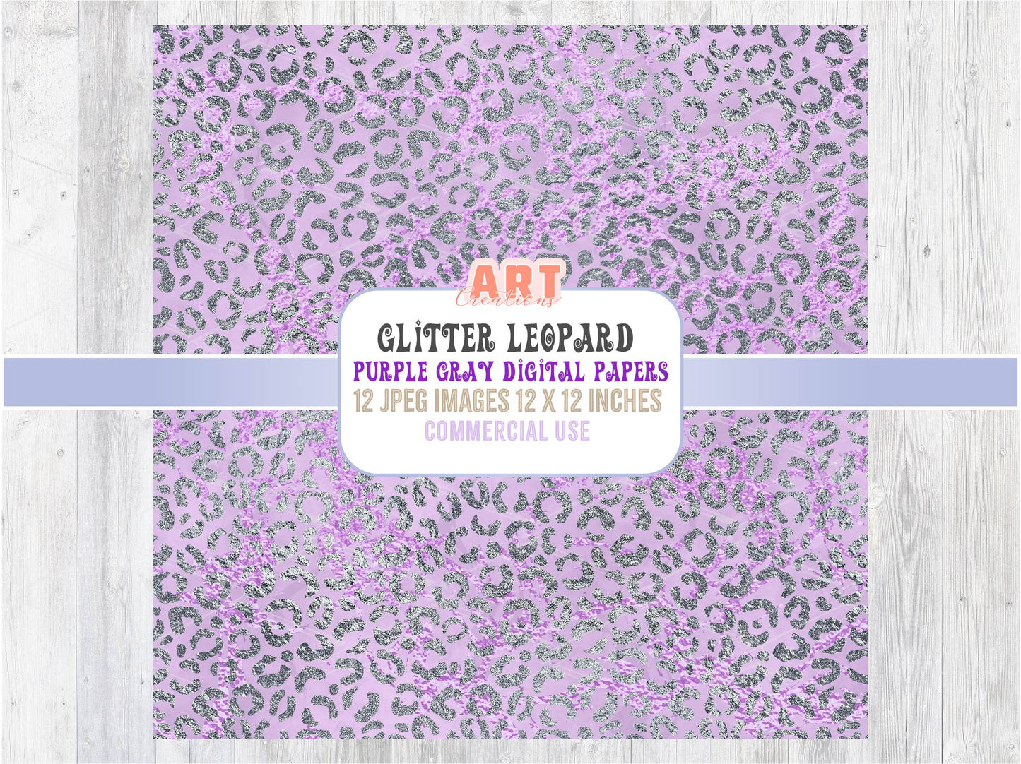 Purple Gray glitter leopard digital paper Pack | Fashion texture backgrounds | Scrapbooking Paper | Glitter leopard lavender | cheetah Print