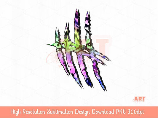 Original Hand Drawn Tiger Eyes Claw Marks PNG Sublimation, Colorful Tiger eye with claws Png Design 2023, Custom Wild Pet Portrait PNG File