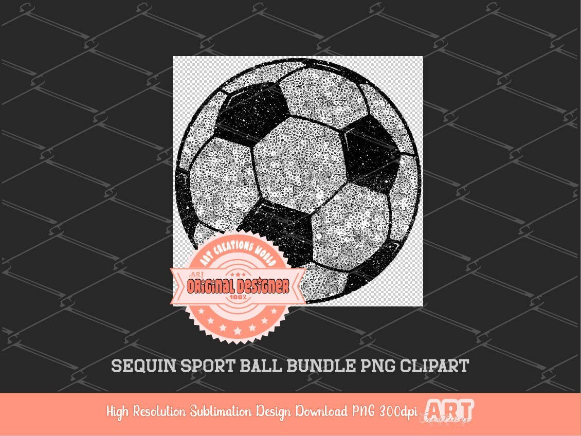 Sports Balls Sequin PNG Bundle, Football, Baseball, Softball, Basketball, Soccer ball, Volleyball, Golf ball Hockey Puck Glitter Clipart Png