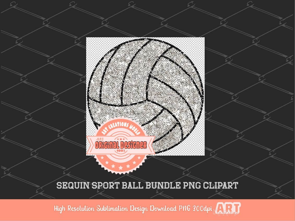 Sports Balls Sequin PNG Bundle, Football, Baseball, Softball, Basketball, Soccer ball, Volleyball, Golf ball Hockey Puck Glitter Clipart Png