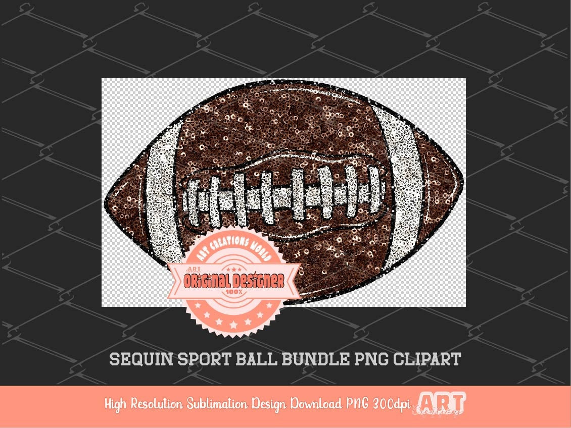 Sports Balls Sequin PNG Bundle, Football, Baseball, Softball, Basketball, Soccer ball, Volleyball, Golf ball Hockey Puck Glitter Clipart Png