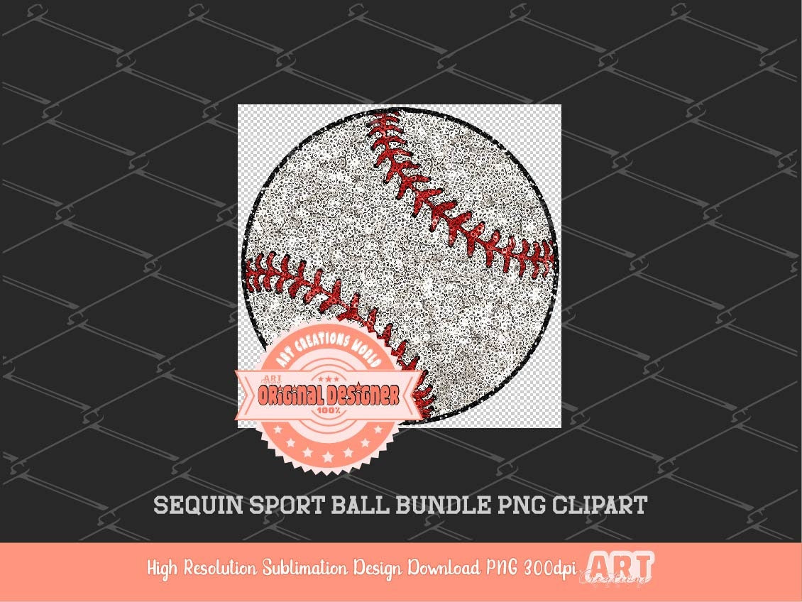 Sports Balls Sequin PNG Bundle, Football, Baseball, Softball, Basketball, Soccer ball, Volleyball Clipart Go Game Day Lover Digital Download