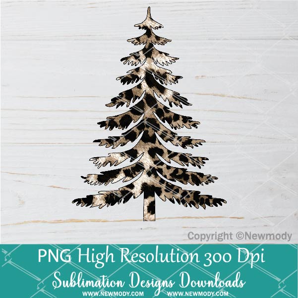 Leopard and Buffalo Plaid Christmas Trees Sublimation PNG | Christmas Trees Clipart Bundle - Newmody