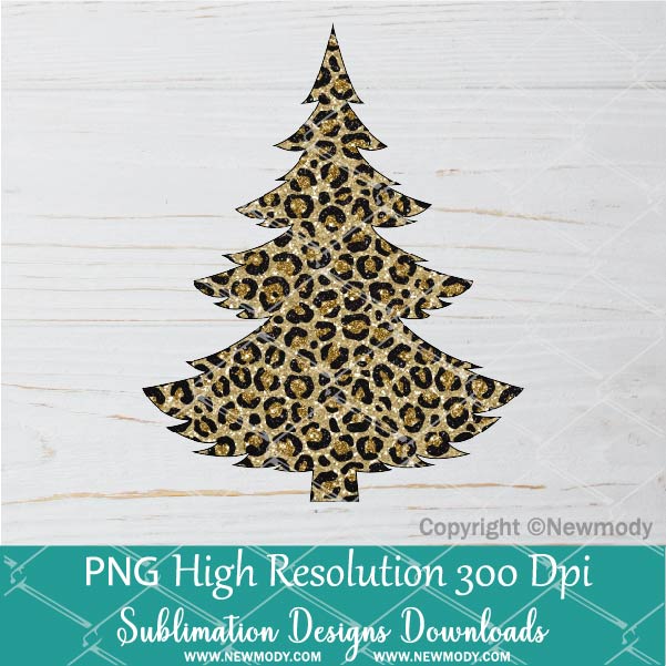 Leopard and Buffalo Plaid Christmas Trees Sublimation PNG | Christmas Trees Clipart Bundle - Newmody