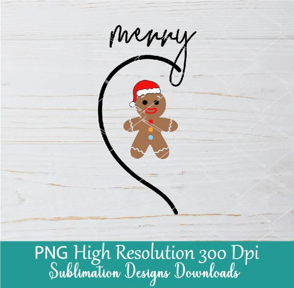 Merry Christmas Heart Png For Sublimation, Xmas Gingerbread Couple Heart Design, Husband and Wifey