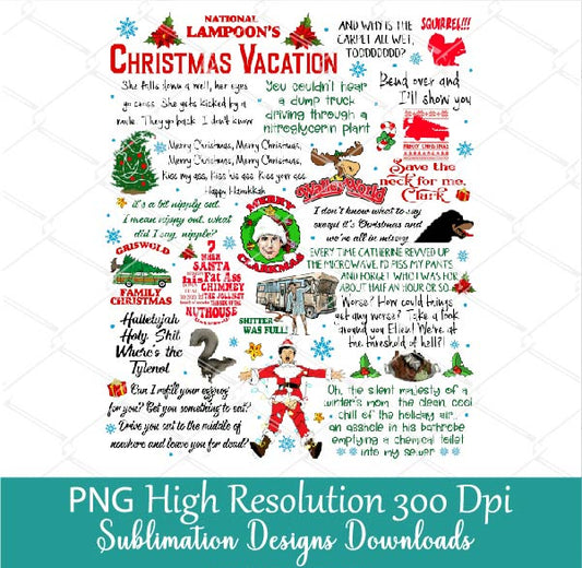 National Lampoon's Christmas Vacation PNG,  Xmas Quotes Sublimation Shirt design Download