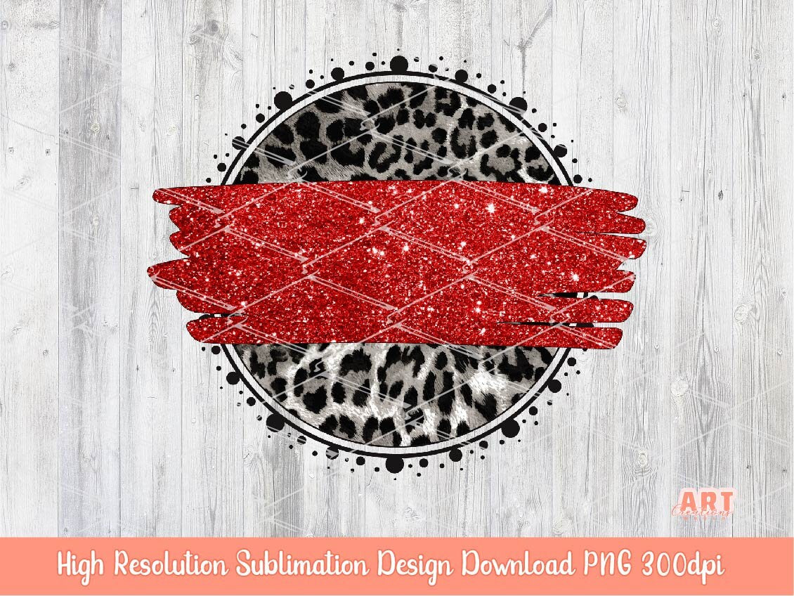 Leopard Print Circle Background PNG, Sublimation Design, Team Mascot Frame (Digital Download)