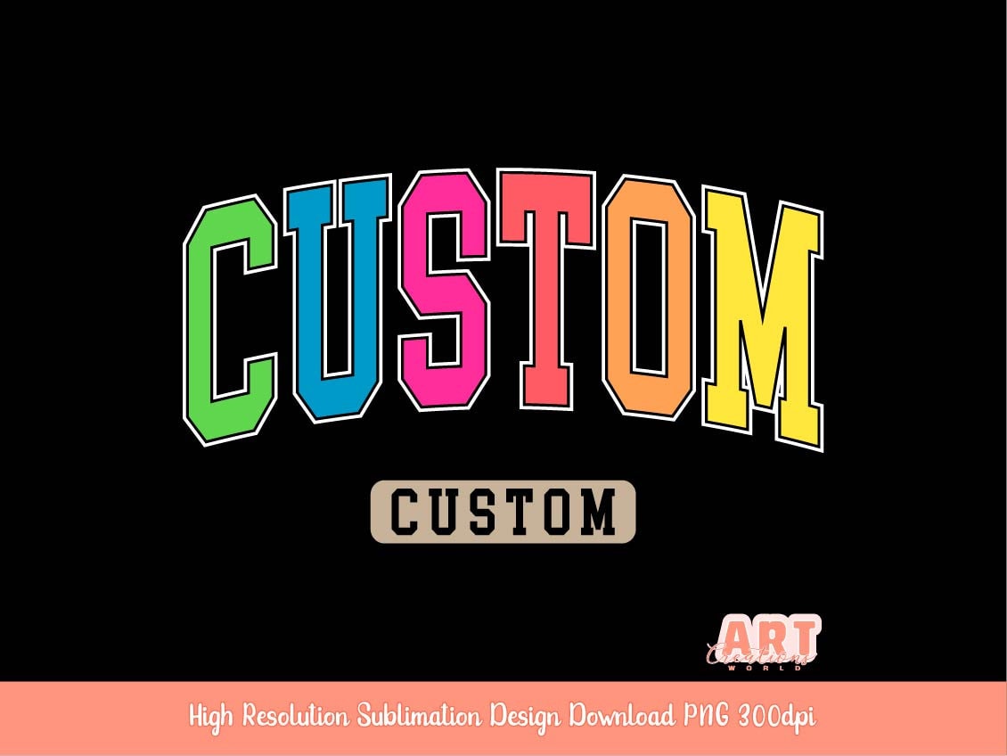 Custom Varsity Text PNG, Personalized Distressed Mascot Sport Team Name Design (Digital Download)