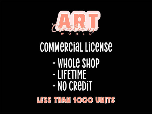 Commercial License: Lifetime Use for Physical Items (Up to 1000 Units)