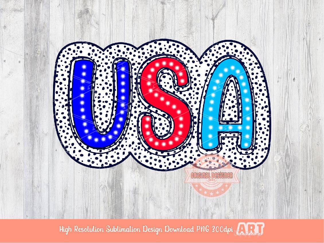 Bright Dalmatian USA PNG, 4th of July Patriotic Sublimation Shirt Design (Digital Download)