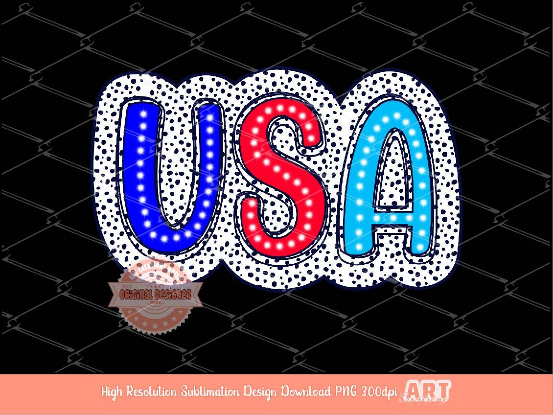Bright Dalmatian USA PNG, 4th of July Patriotic Sublimation Shirt Design (Digital Download)