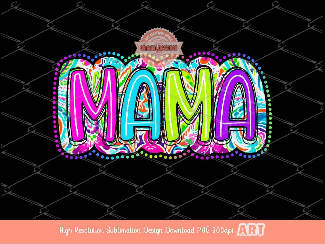 Bright Floral Mama PNG Bundle, Matching Family Sublimation shirt Design (Digital Download)