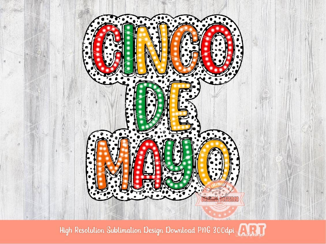 Cinco De Mayo Dalmatian PNG, Bright Mexican Fiesta Sublimation shirt design (Digital Download)