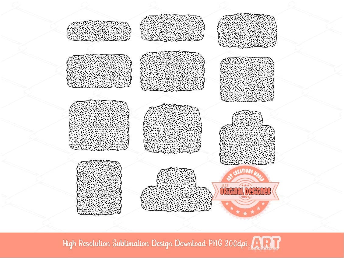 Dalmatian Text Frames PNG Bundle, Spotted Animal Print Sublimation Backgrounds Clipart, Digital Download