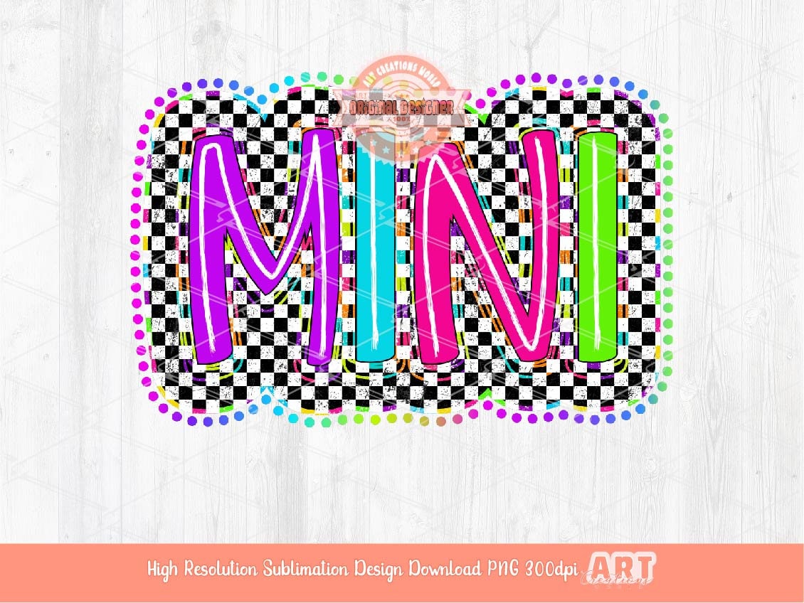 Mama Mini PNG Bundle, Bright Checkered Mom gigi nana Sublimation Shirt Design